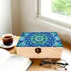 Mandala DIY Diamant Kunst Aufbewahrungsbox aus Holz mit Verschluss Schreibtisch-Organizer