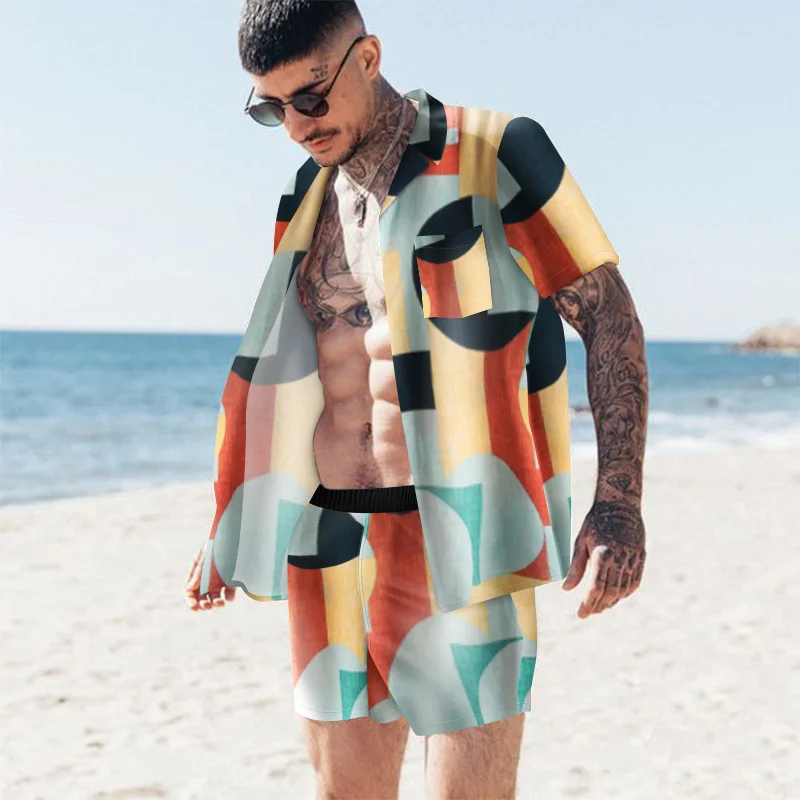 Men's Graphic Pattern Two Piece Set