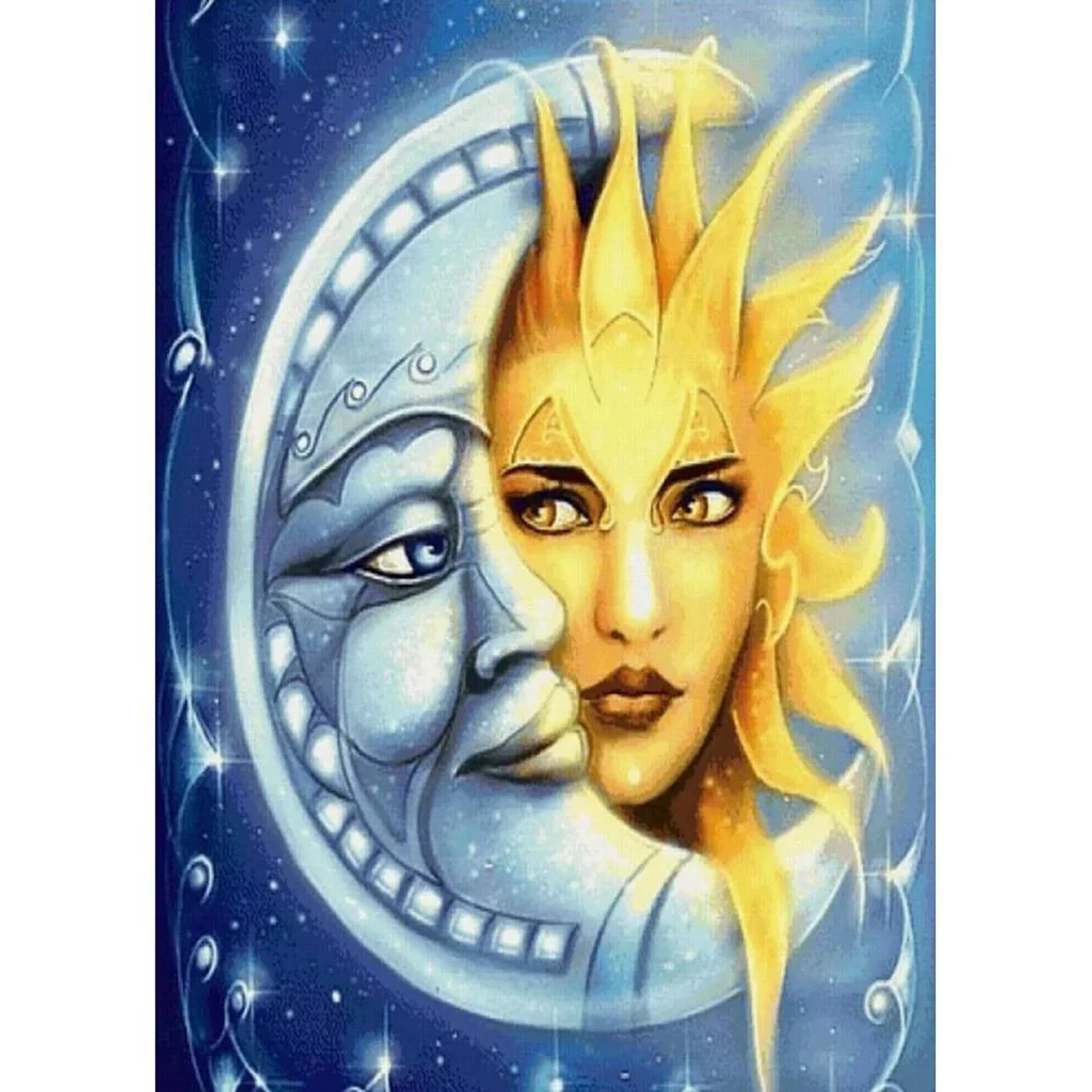 Full Round Diamond Painting - Sun Moon(30*40cm)