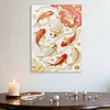 DIY Pearl Painting Lucky Fish for Home Wall Decor with Frame(30x40cm)
