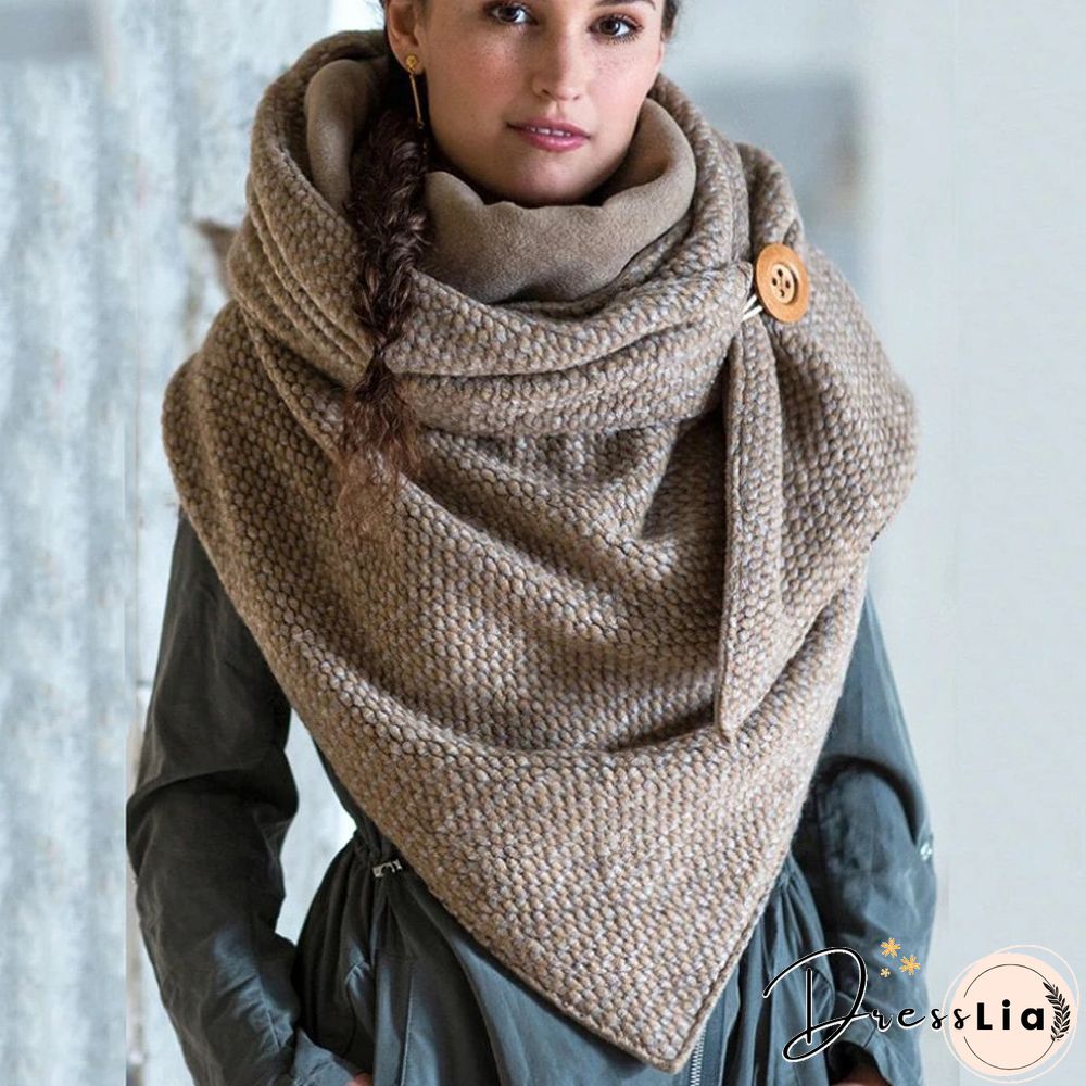 Plain Soft Button Scarf
