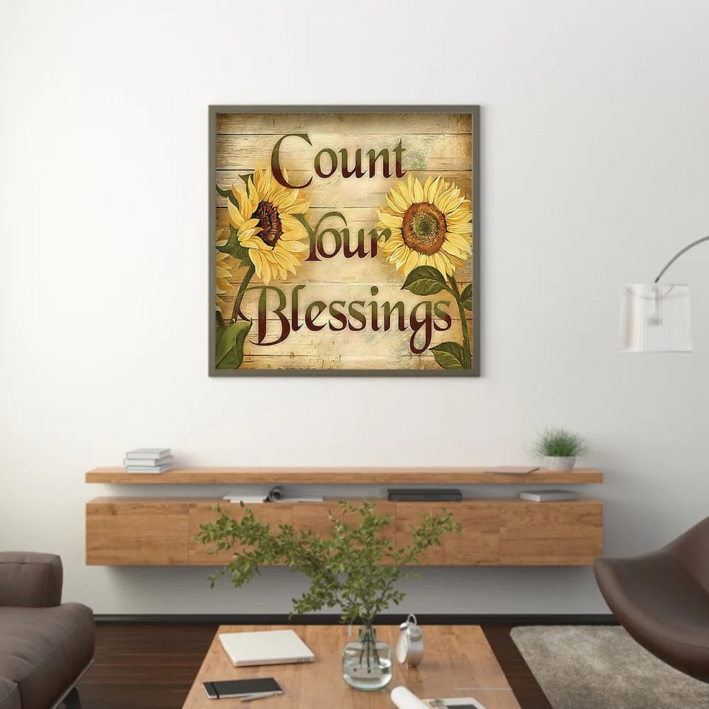Diamond Painting - Full Round Drill - Sunflower Blessing(30*30cm)