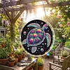 (18.5cm)DIY Acrylic Jigsaw Puzzle Window Hanging with Hanging Chain DIY Stained Glass Decoration Round Window Puzzle Decor for DIY Craft Project (Turtle)