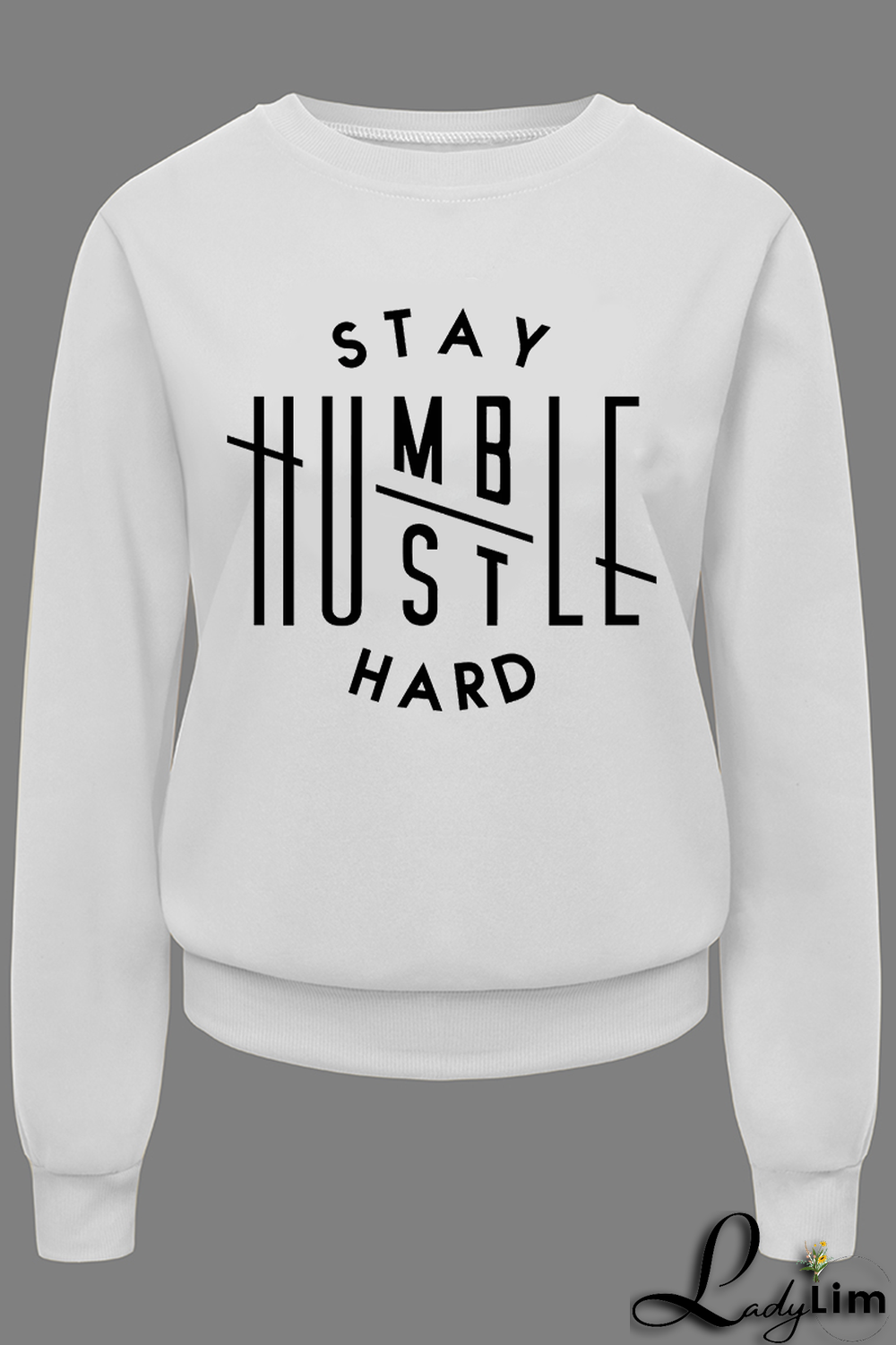 White Fashion Casual Print Split Joint Letter O Neck Tops