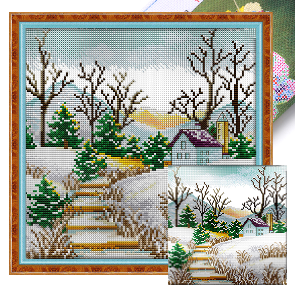 2pcs 14CT Partial Stamped Cross Stitch Kit - Christmas Dwarf (22*30CM)  decoration gift Embroidery Stamped Counted Cross Stitch Kit for Kids Adults  Beginners, Needlework Cross Stitch Kits, Art Craft Handy Sewing Set