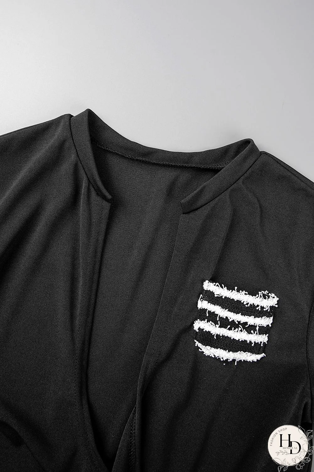 White Sexy Casual Street Striped Pocket Frenulum V Neck Short Sleeve Two Pieces