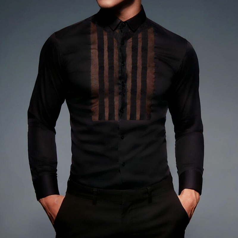 Men's Elegant And Sexy Striped Patchwork Shirt Lixishop 