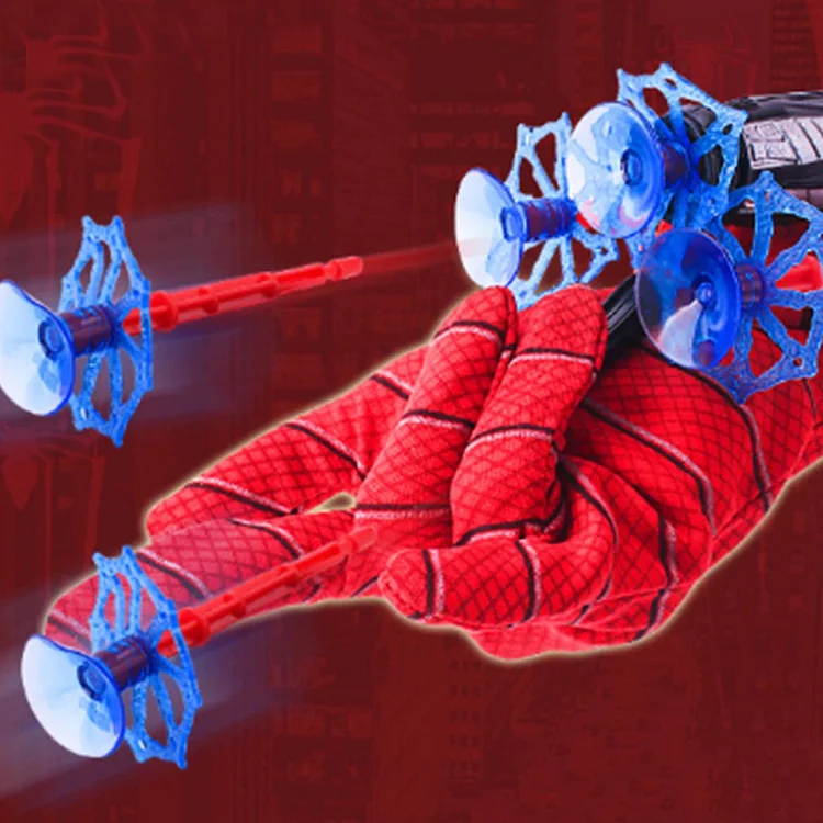 Marvel Spiderman Figure Toy Kids Plastic Cosplay Glove Launcher