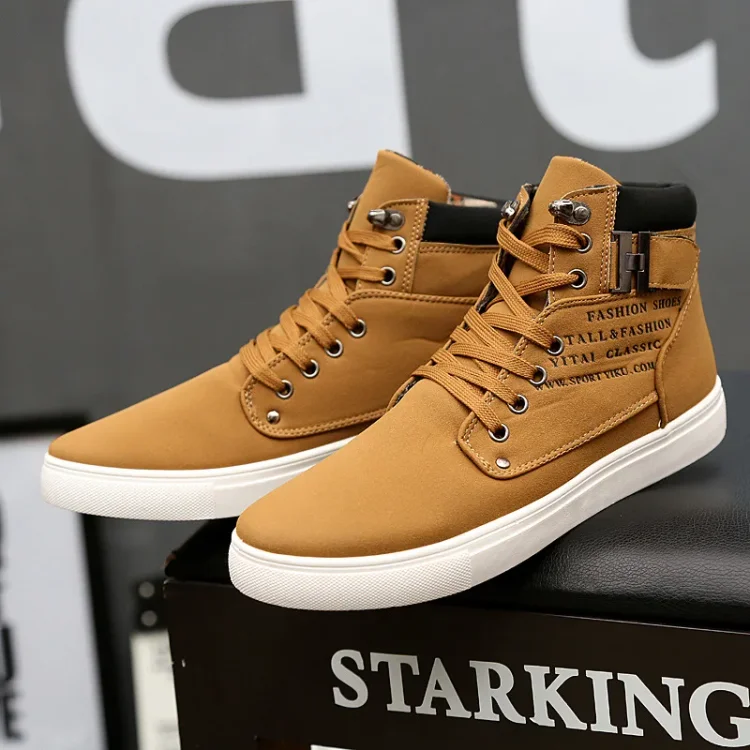 Tuledai 2025 New High Top Men's Boots High Quality Suede Casual Shoes Men Fashion Anti-Slip Sneakers Luxury comfortable Men Ankle Boots