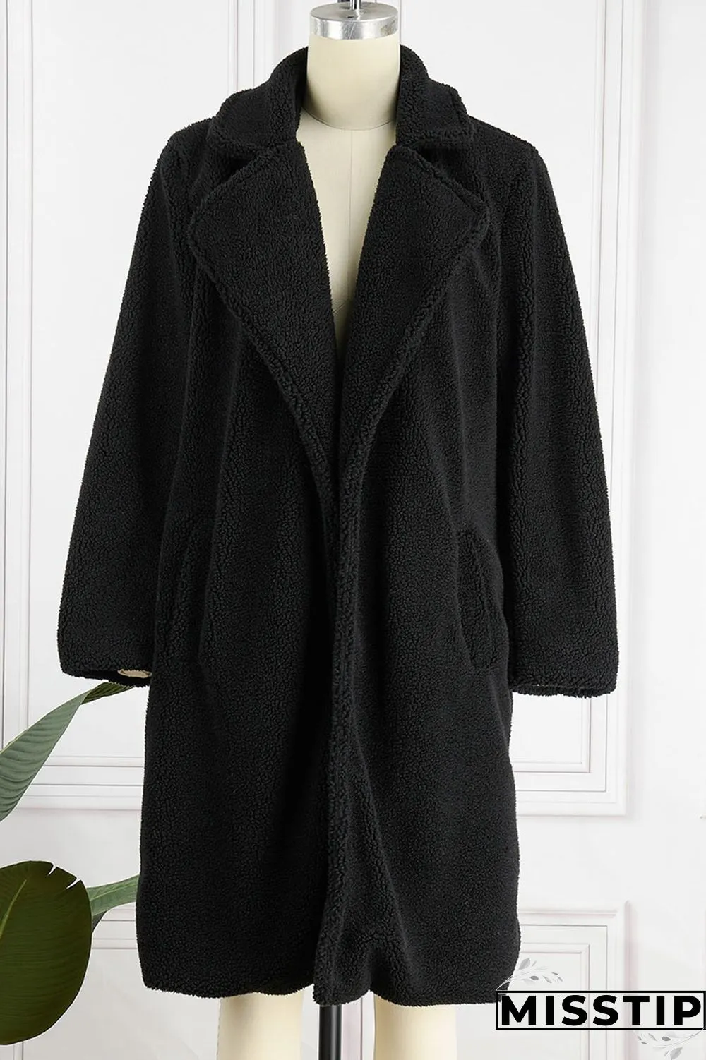 Coffee Casual Solid Patchwork Turndown Collar Outerwear