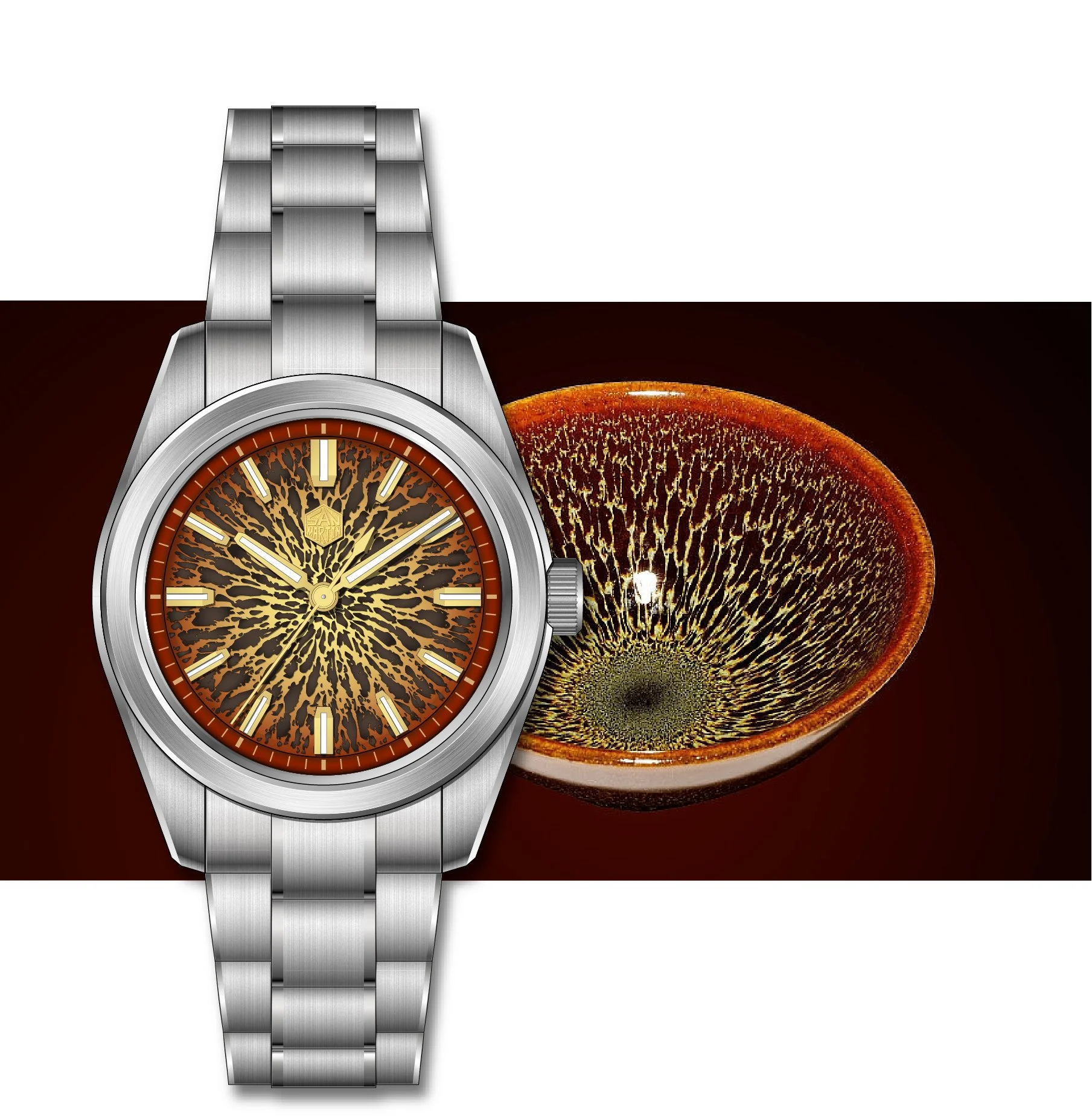 SN0144-G New Brown & Gold Jian Zhan Dial is coming soon, is this the color you want?San Martin Watch San Martin Watches Store | Free Fast ShippingSan Martin Watches