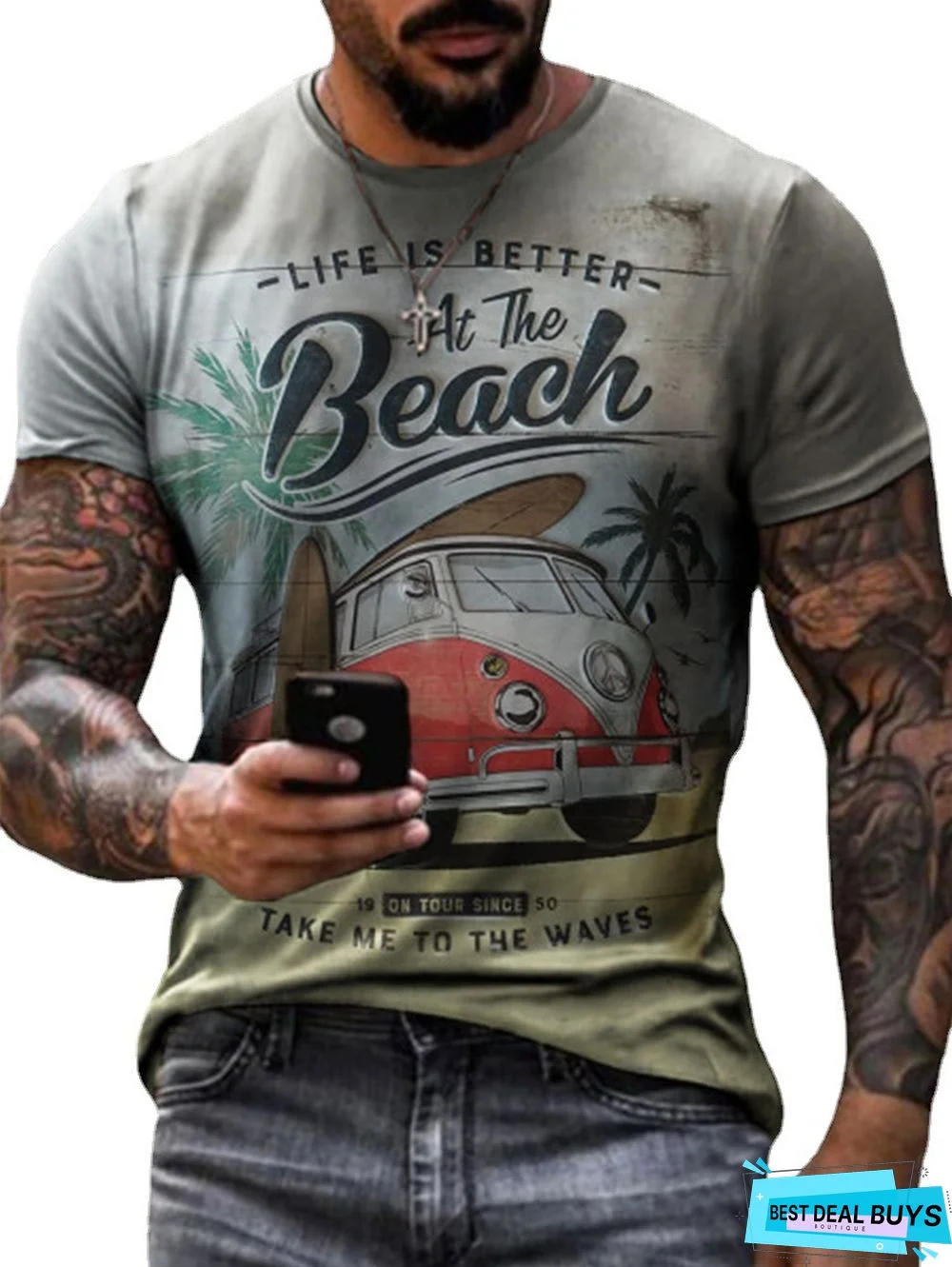 Men's Summer Cartoon Sport Collar T-Shirt Tide