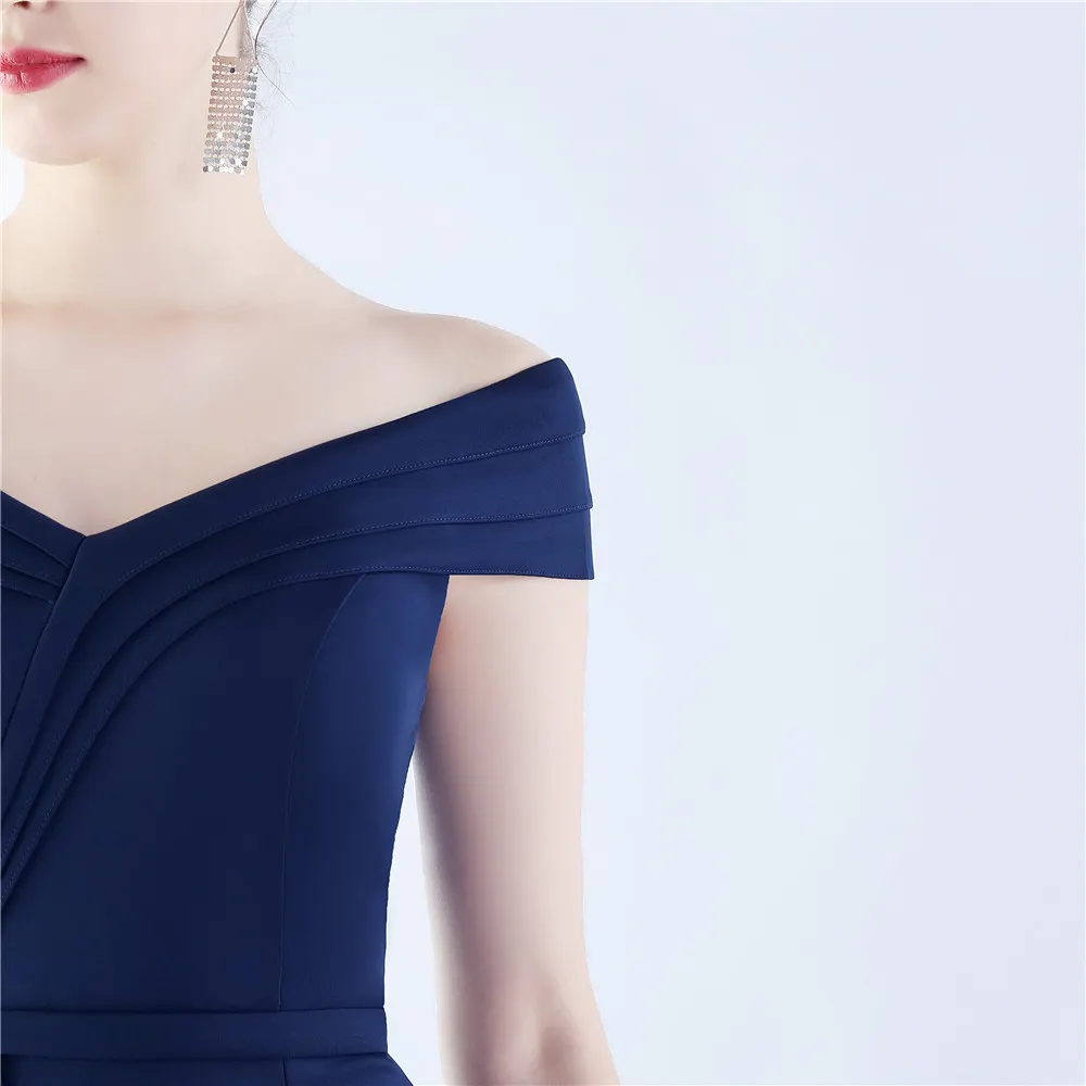 Classic Satin Off Shoulder Long Evening Dress - Elegant & Timeless - Ootddress