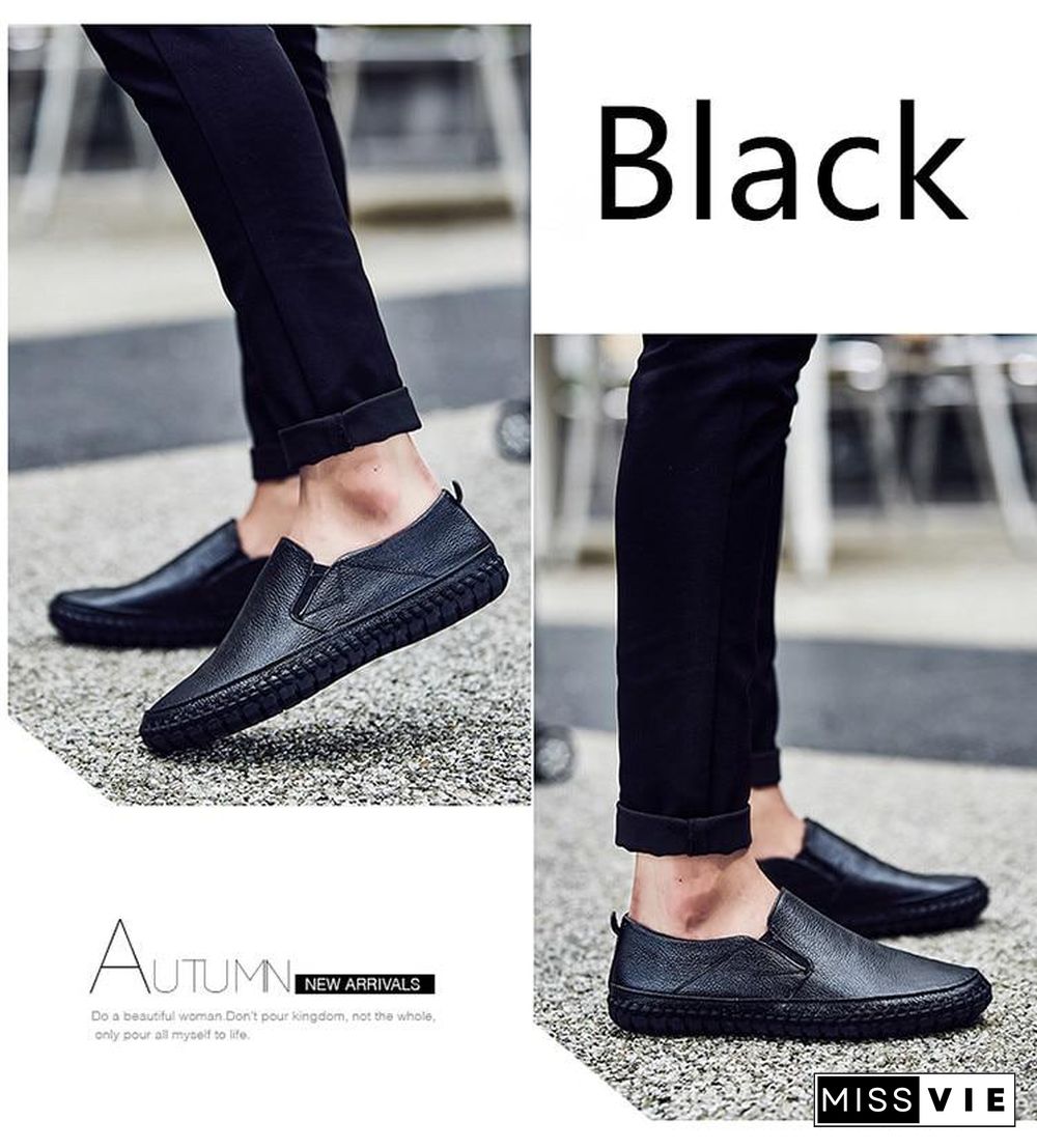 Leather Men Shoes Slip On Shoes Leather Loafers Mens Moccasins Shoes Italian Designer Shoes