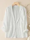 Casual Linen Long Sleeve Cropped Blazer