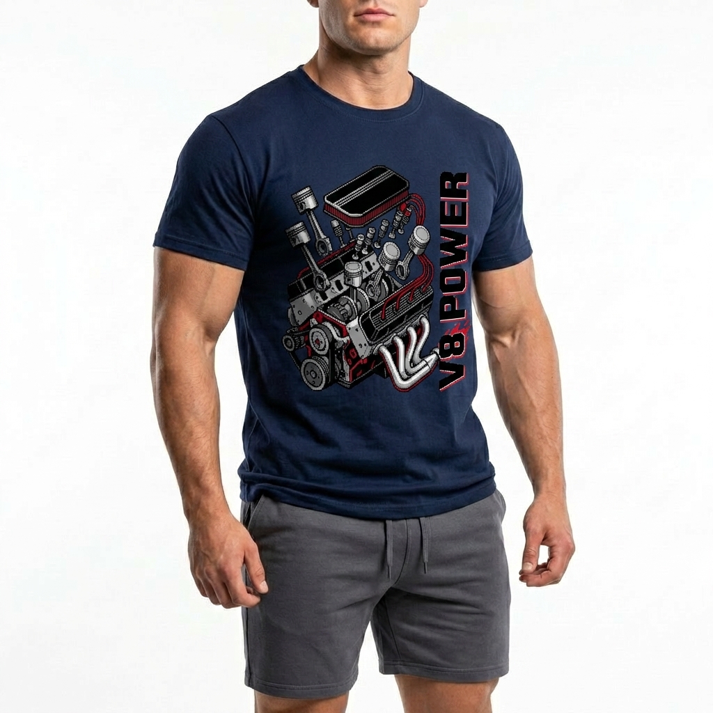  Men's American Racing-themed Casual Printed Short-Sleeved T-shirt Avantcool