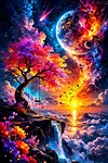 Luxury AB Velvet Diamond Painting Kit - Dreamlike Landscape