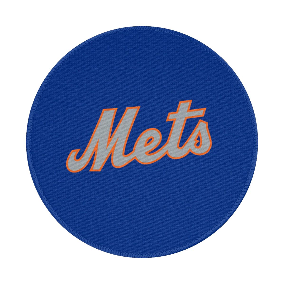 New York Mets Orange Outline Waterproof Round Mouse Pad for Wireless Mouse