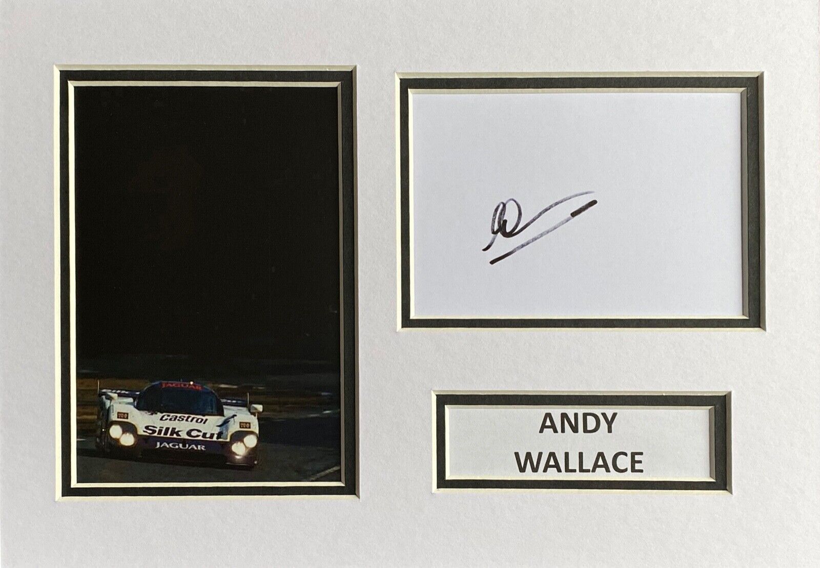 ANDY WALLACE SIGNED A4 Photo Poster painting MOUNT DISPLAY LE MANS AUTOGRAPH JAGUAR 1