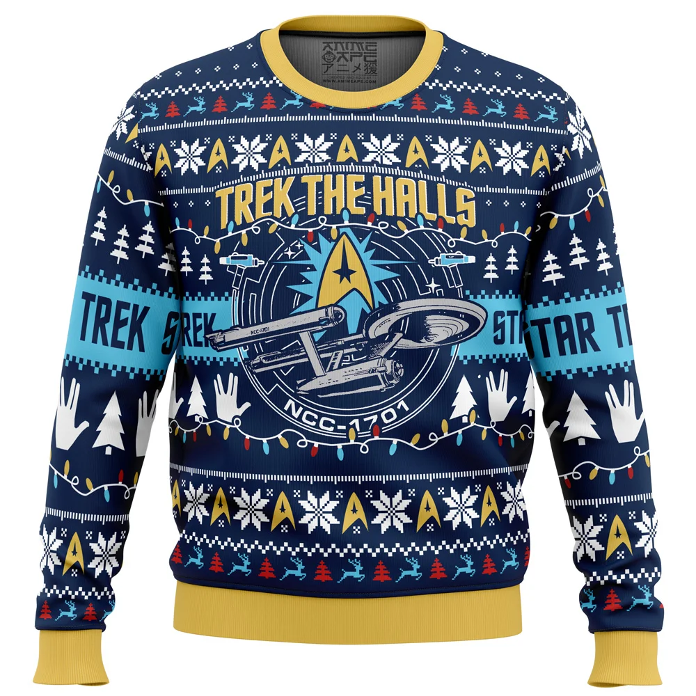 Trek The Halls Star Trek Ugly Christmas Sweatshirt