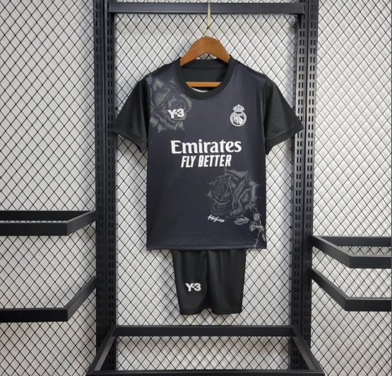 2024-2025 Real madrid Y3 Black Kids Kit Football Shirt Thai Quality