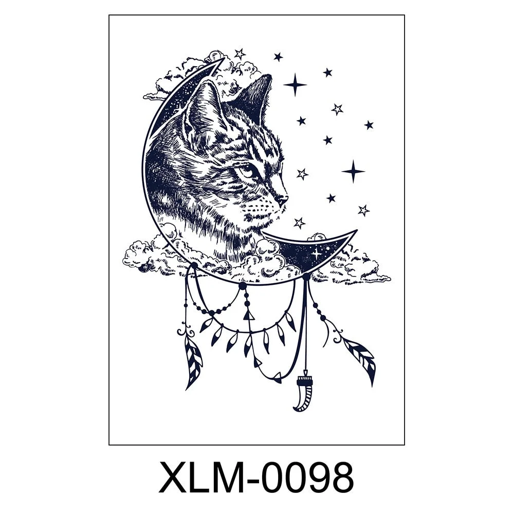 Semi-permanent waterproof sweat plant lasting big picture tattoo flower arm non-reflective herbal juice tattoo sticker