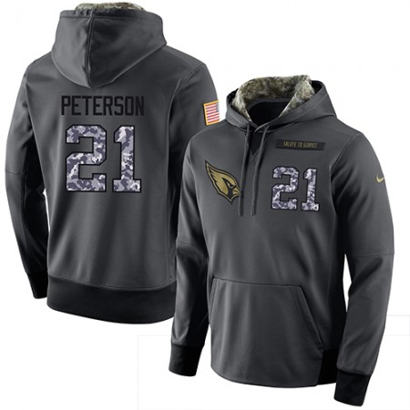 NFL Men's  Arizona Cardinals #21 Patrick Peterson Stitched Black Anthracite Salute to Service Player Performance Hoodie