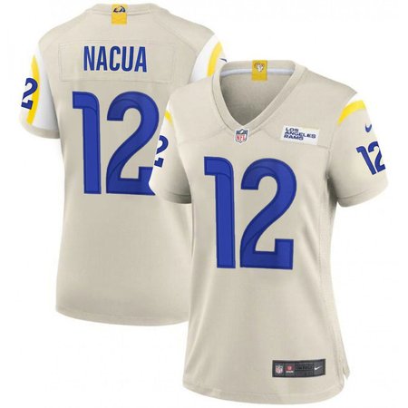 Women's Los Angeles Rams #12 Puka Nacua  Bone Vapor F.U.S.E. Limited Player Jersey