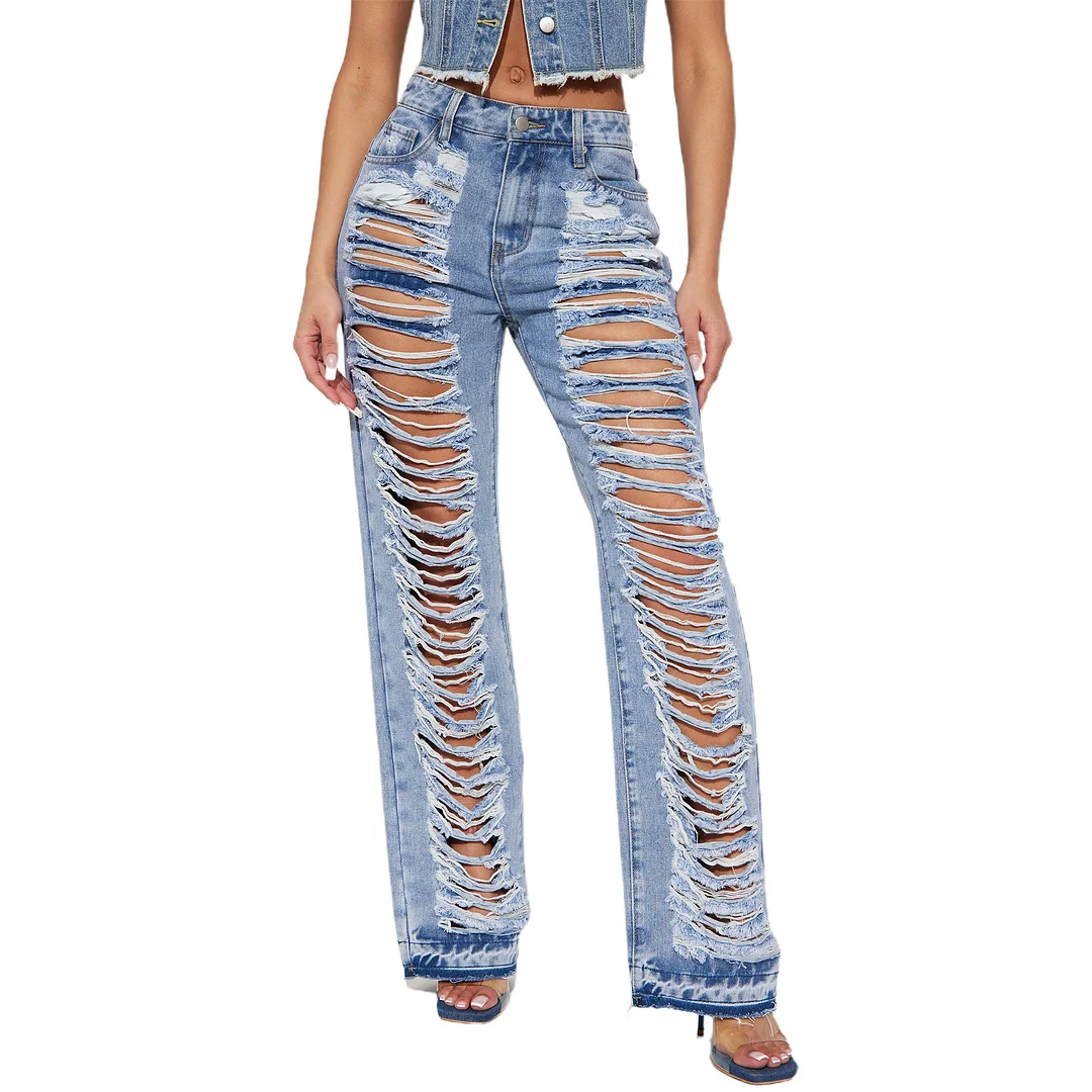 Women's Slim Fit Sexy Ripped Denim Jeans