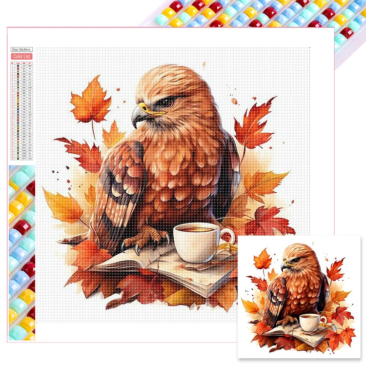 Autumn Animal Cup 30*30CM (Canvas) Full Square Drill Diamond Painting gbfke