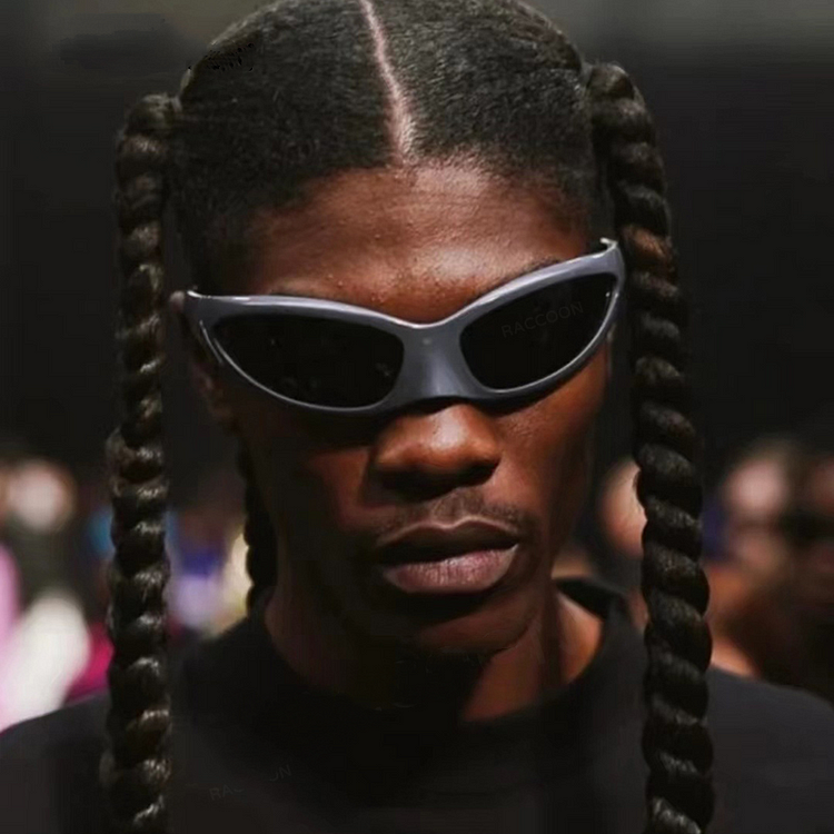 Men's Y2K Futuristic Technology Style Sunglasses at Hiphopee