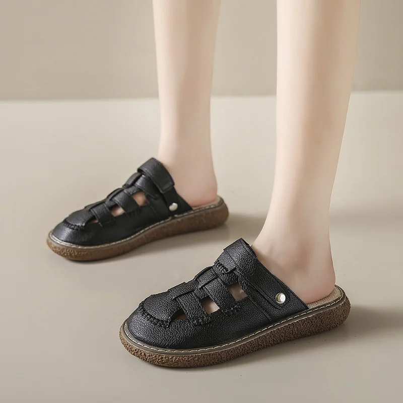 Uveng Uveng Roman Beach With Skirts With Thick-Soled Sandals Women 2025 New Summer Flats Two-Wear Sandals