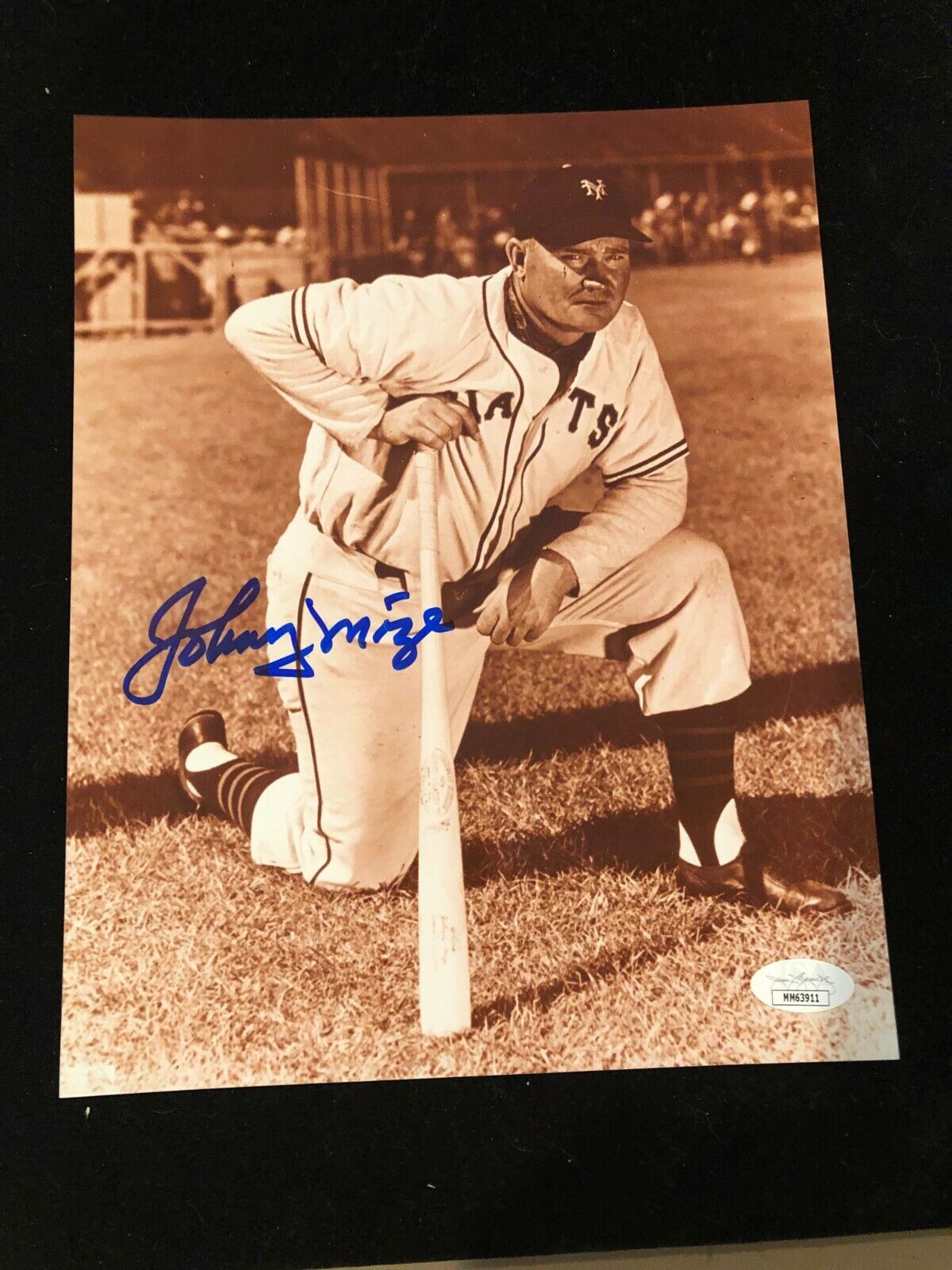 Johnny Mize Signed Autographed Photo Poster painting - New York Giants - JSA Authenticated