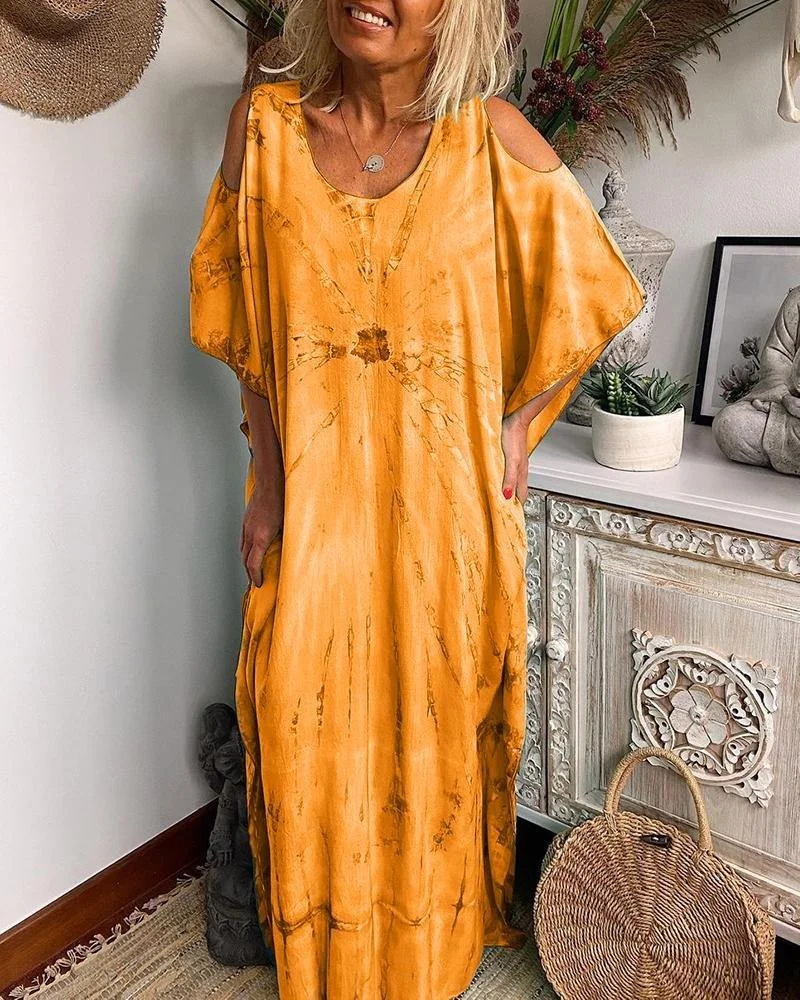 Tie-Dye Print Loose Maxi Sleepwear