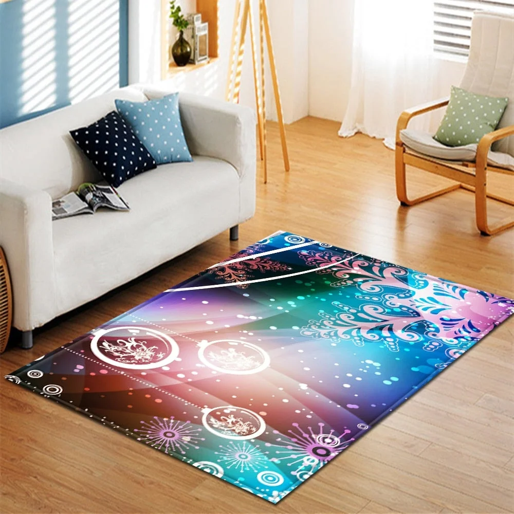 Christmas Living Room Carpet Kids Room Carpet Home Bedroom Bedside Mats Hallway Floor Decoration 3D Large Rug