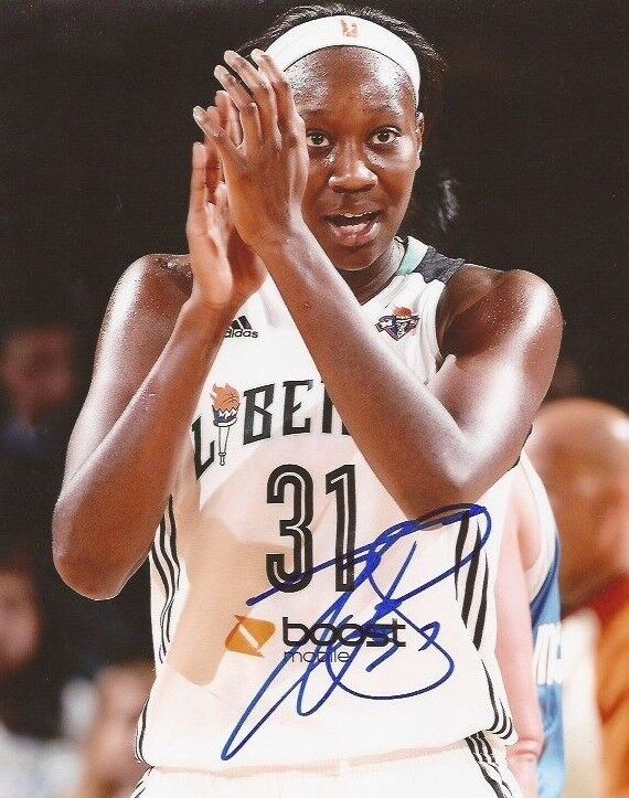 Tina Charles signed New York Liberty 8x10 Photo Poster painting autographed UCONN Huskies 3