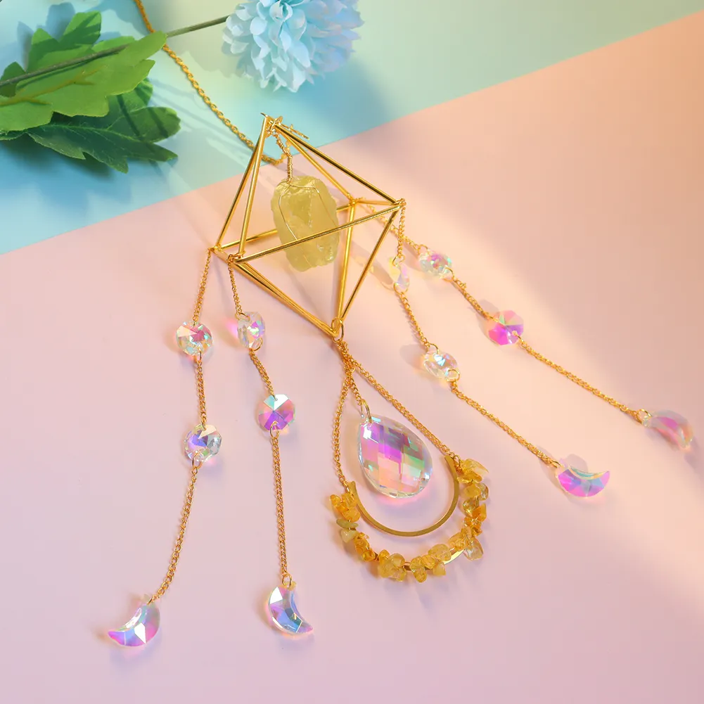K9 Crystal Light Catchers Wind Chime Sunlight Trapping Windchimes Jewelry