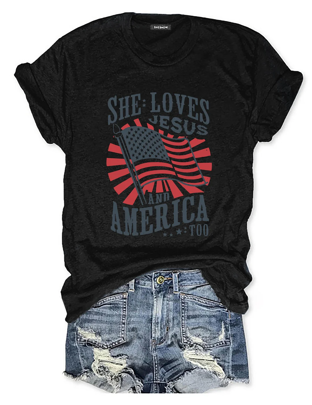 She Loves Jesus And America Too T-shirt