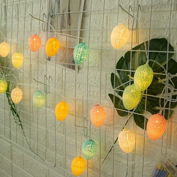 floatofly 9.8/19.6 Feet 10 LED Easter Egg Lights,Crack Eggs Reusable Colorful Easter Egg Lights for Home, Party, Home Decorations 1 2
