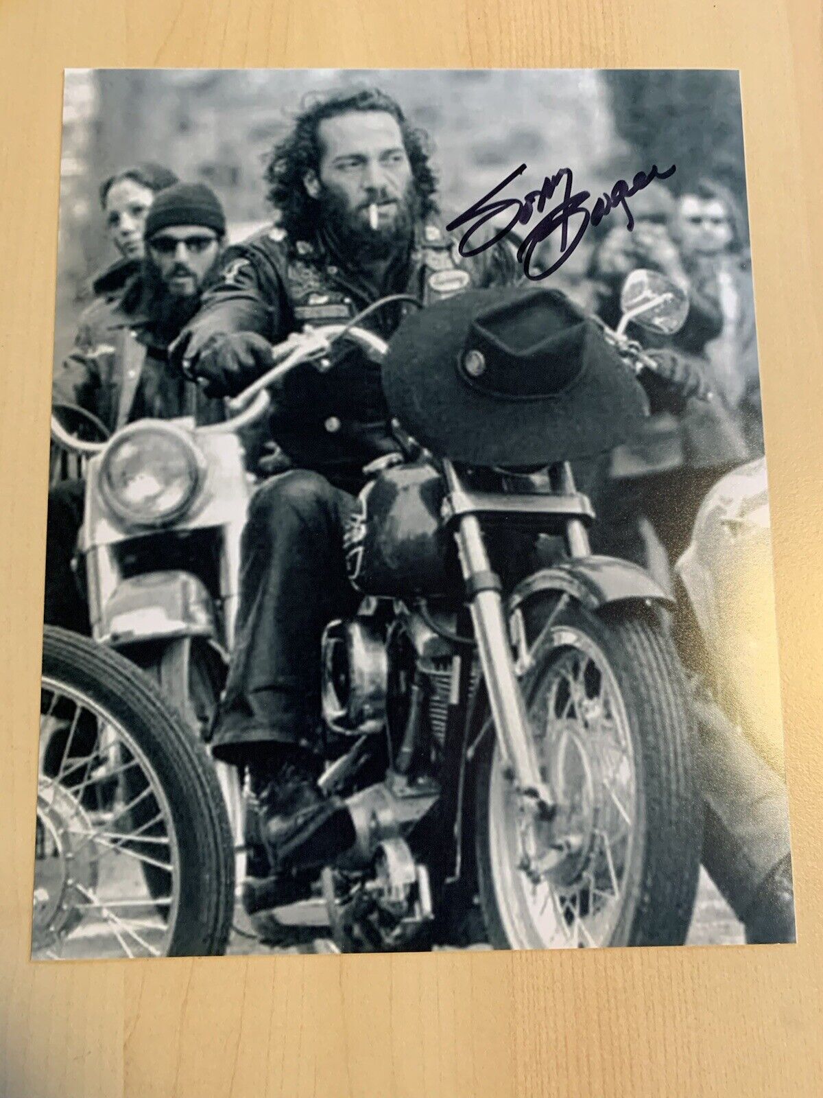 SONNY BARGER SIGNED 8x10 Photo Poster painting AUTOGRAPHED HELLS ANGELES BIKER GANG FOUNDER COA