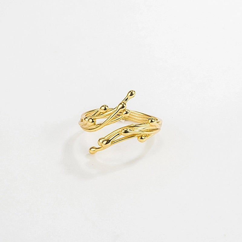 18K Gold Plated Silver Plated 925 Sterling Silver Geometric Wide Band Rings Open Ring Rings