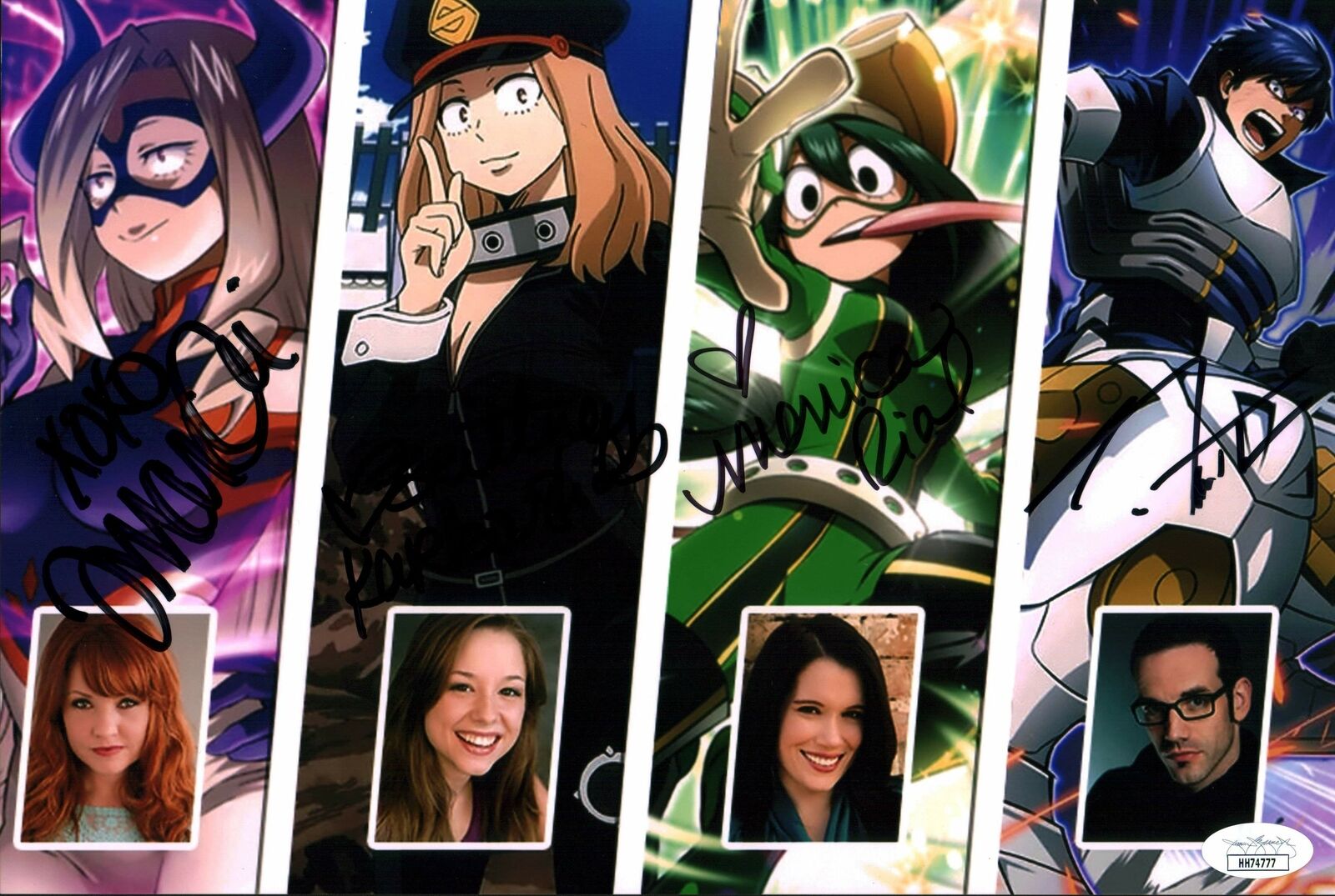 My Hero Academia 8x12 Photo Poster painting Signed Marchi Karbowski Rial Tatum JSA Certified COA