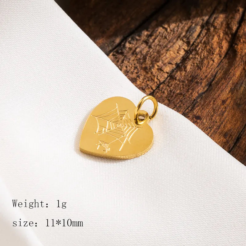 1 Piece 23*24mm Hole 3~3.9mm 304 Stainless Steel 14K Gold Plated Pumpkin Skull Ghost Polished Pendant Jewelry Accessories