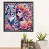 Girl Wolf - Crystal Rhinestone Diamond Painting