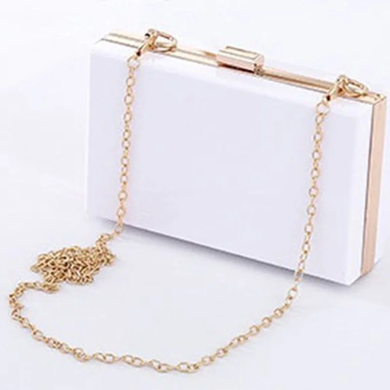 Transparent Ladies Bag 2021 Acrylic Color Box Brand Ladies Evening Dress Portable Messenger Bag Wedding Female Clutch Bag