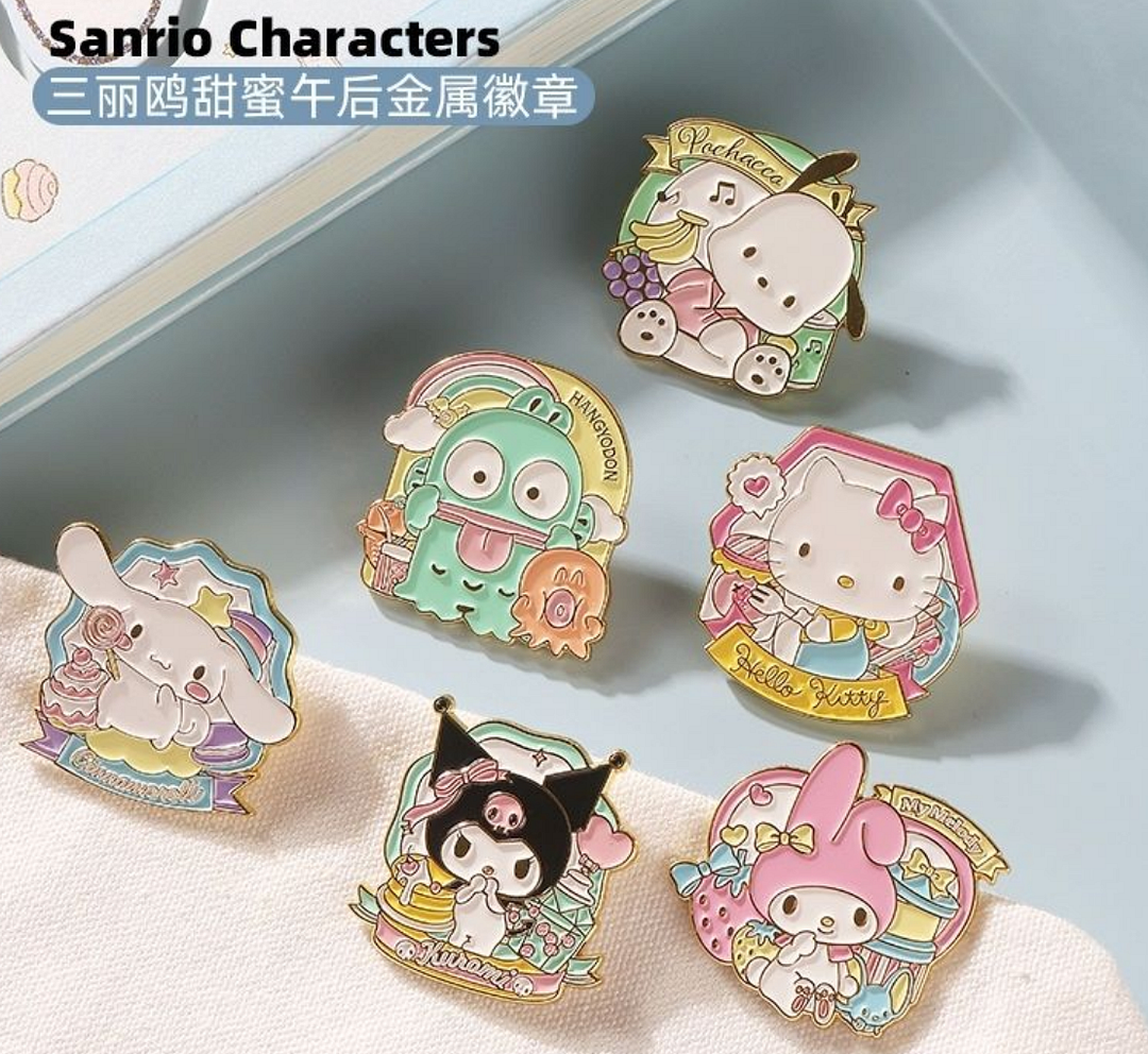Cartoon Badge with Pendant Set