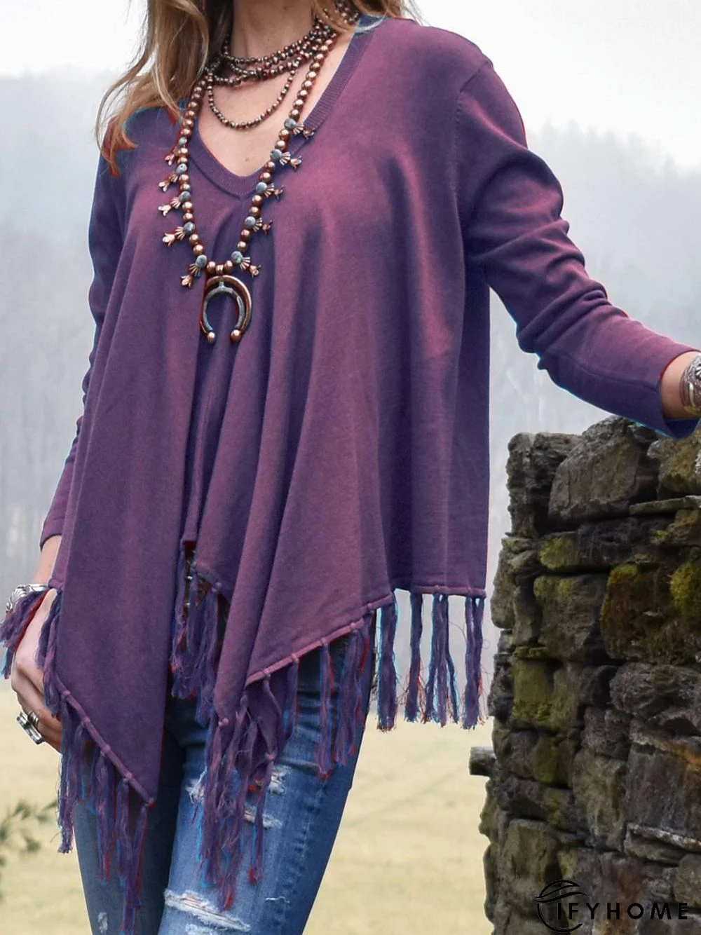 Casual Sweetheart Neckline Loose Sweater | IFYHOME