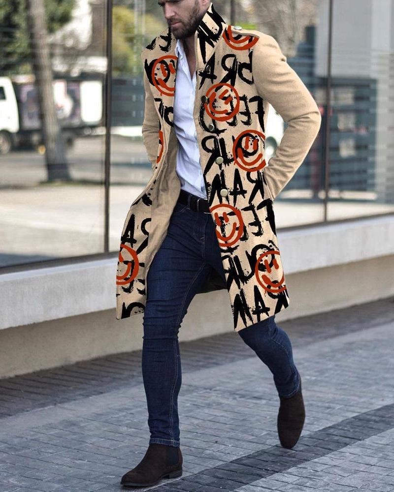 Men's Letter Printing Jacket