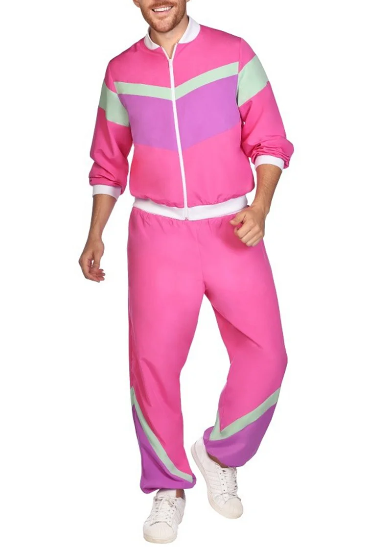 Unisex Colorblock Loose Fit Jacket Pants Two Piece Set [Pre-Order]