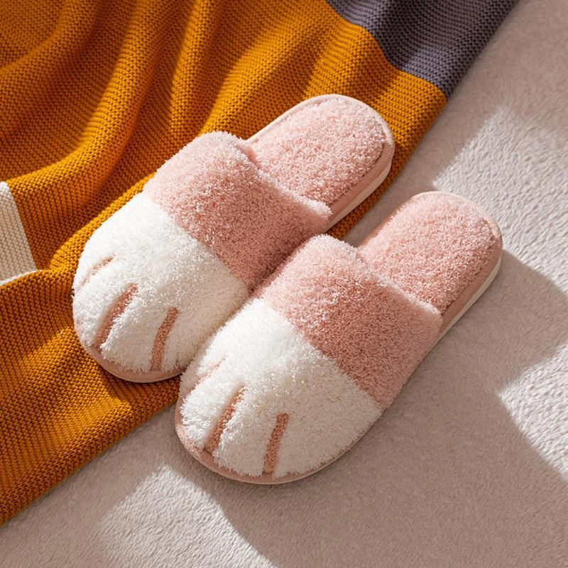 Ultra Soft Kitty Paw Fluffy Slippers - Women's